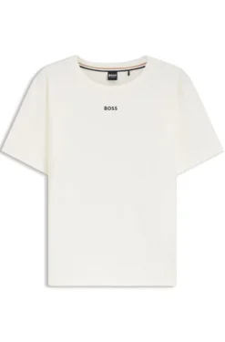 Pyjama-Shirt aus Stretch-Baumwolle mit Logo-Print