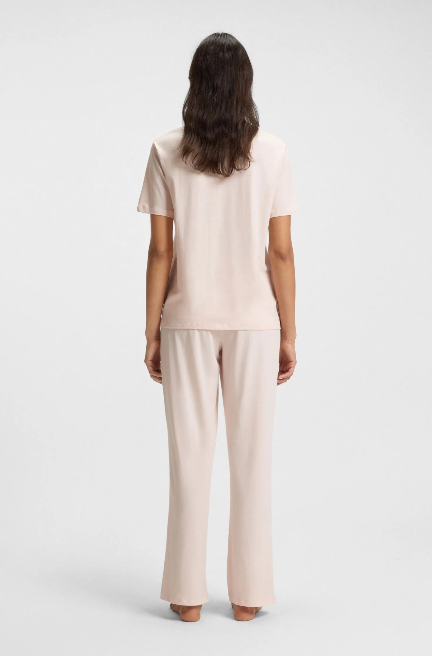 Pyjama-Shirt aus Stretch-Baumwolle mit Logo-Print