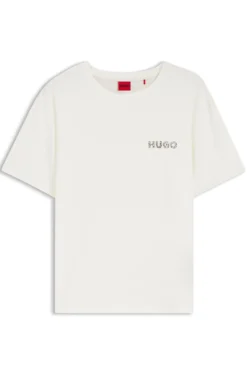Pyjama-Shirt aus Stretch-Jersey mit Logo-Print