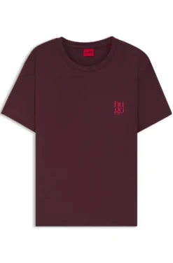 Pyjama-Shirt aus Stretch-Jersey mit Logo-Print