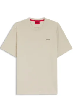 Pyjama-Shirt mit Waffelstruktur und Logo-Stickerei