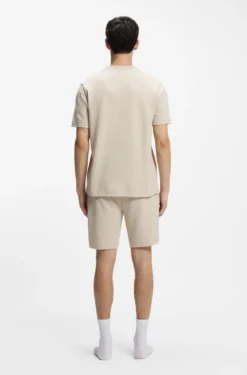 Pyjama-Shirt mit Waffelstruktur und Logo-Stickerei