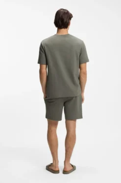 Pyjama-Shirt mit Waffelstruktur und Logo-Stickerei