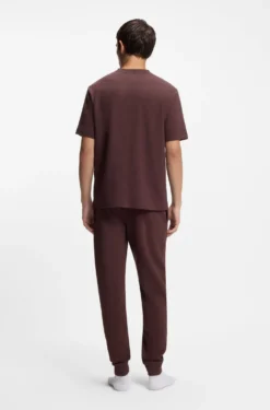 Pyjama-Shirt mit Waffelstruktur und Logo-Stickerei