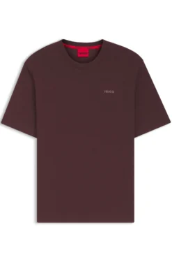 Pyjama-Shirt mit Waffelstruktur und Logo-Stickerei