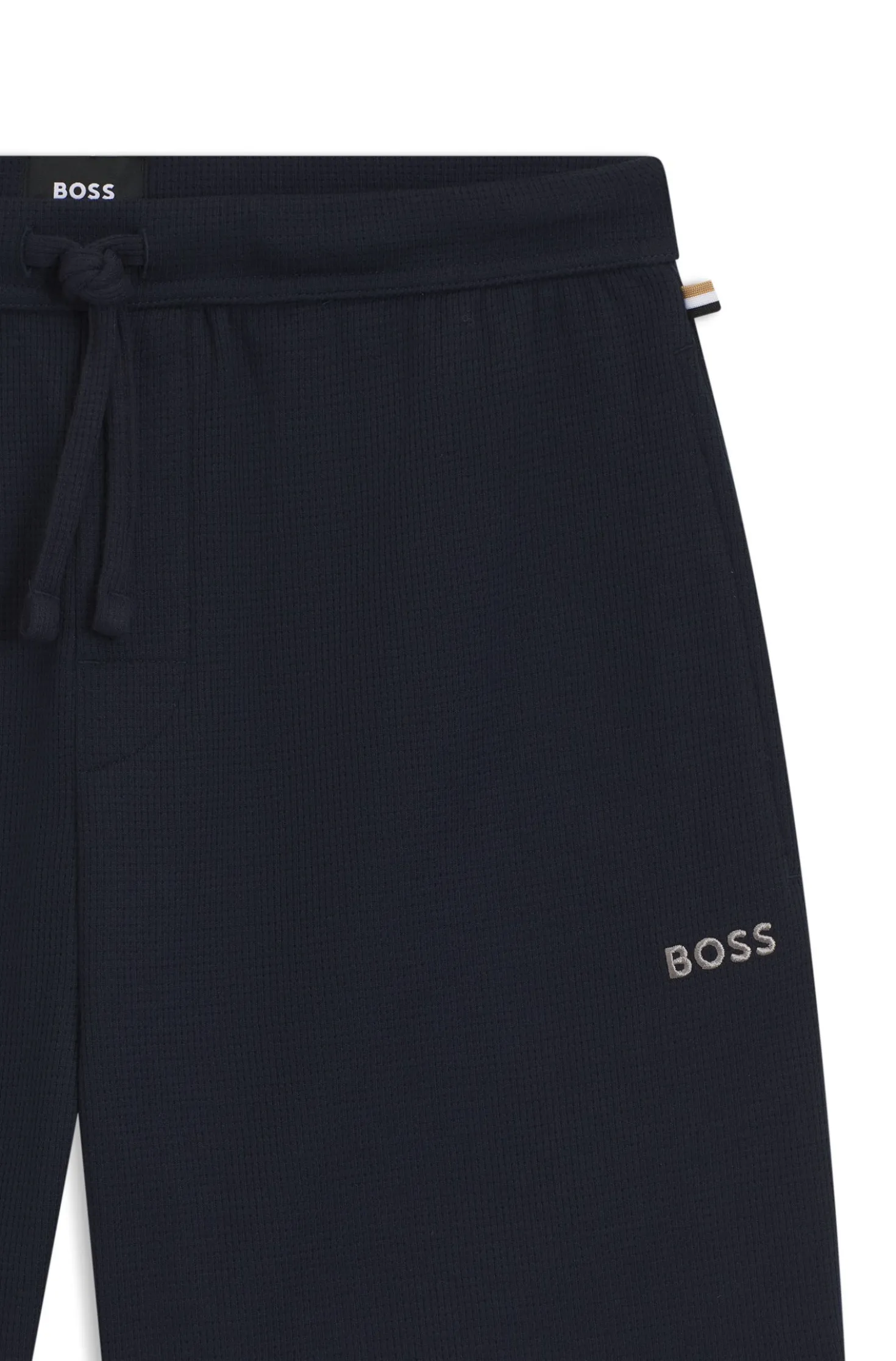 Pyjama-Shorts aus Baumwoll-Mix mit Logo-Stickerei