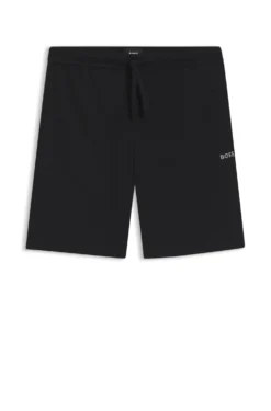 Pyjama-Shorts aus Baumwoll-Mix mit Logo-Stickerei