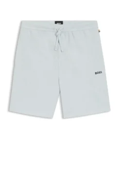 Pyjama-Shorts aus Baumwoll-Mix mit Logo-Stickerei