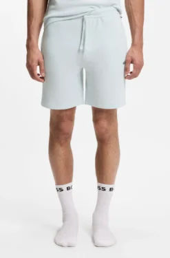 Pyjama-Shorts aus Baumwoll-Mix mit Logo-Stickerei