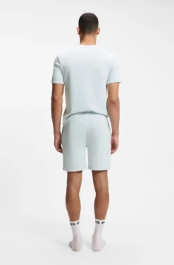 Pyjama-Shorts aus Baumwoll-Mix mit Logo-Stickerei