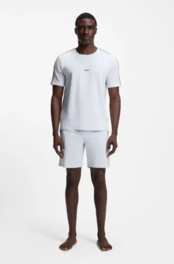Pyjama-Shorts aus elastischer Baumwolle mit Tape-Details