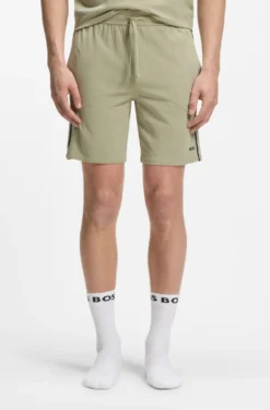 Pyjama-Shorts aus elastischer Baumwolle mit Signature-Streifen-Details