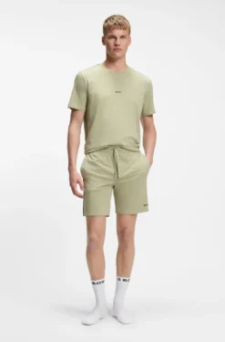 Pyjama-Shorts aus elastischer Baumwolle mit Signature-Streifen-Details