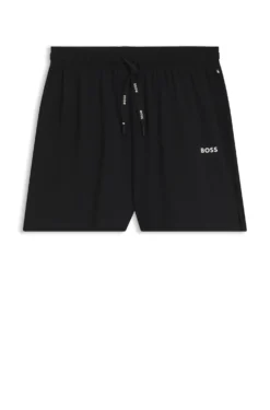 Pyjama-Shorts aus elastischer Baumwolle mit Logo-Kordeln