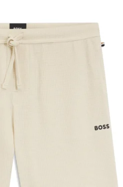 Pyjama-Shorts mit Waffelstruktur und Logo-Stickerei