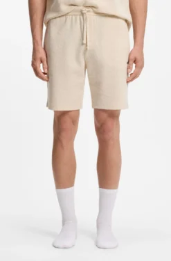 Pyjama-Shorts mit Waffelstruktur und Logo-Stickerei