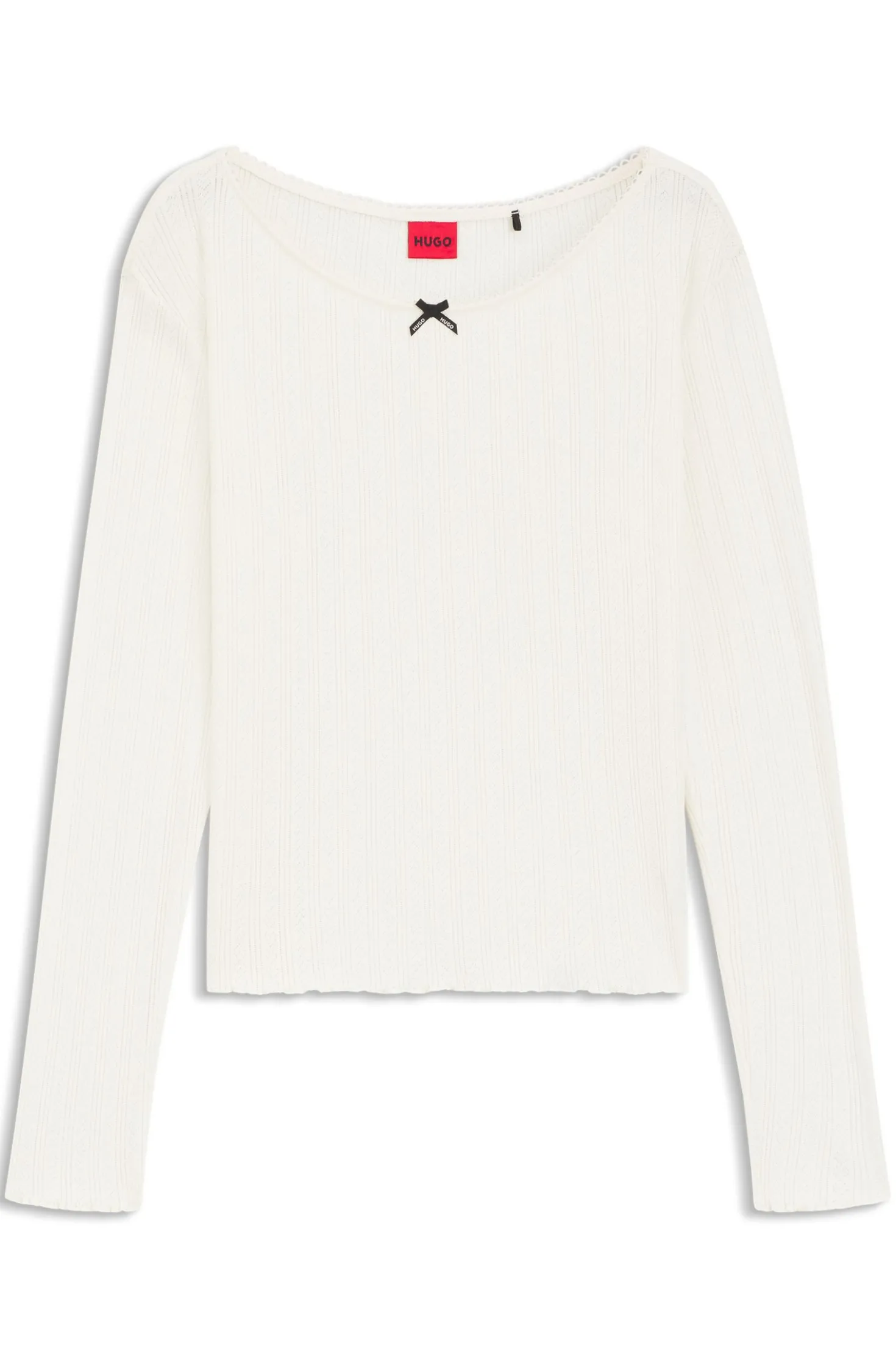 Pyjama-Top aus Pointelle mit Picot-Detail