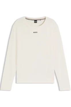 Pyjama-Top aus Stretch-Baumwolle mit Logo-Print