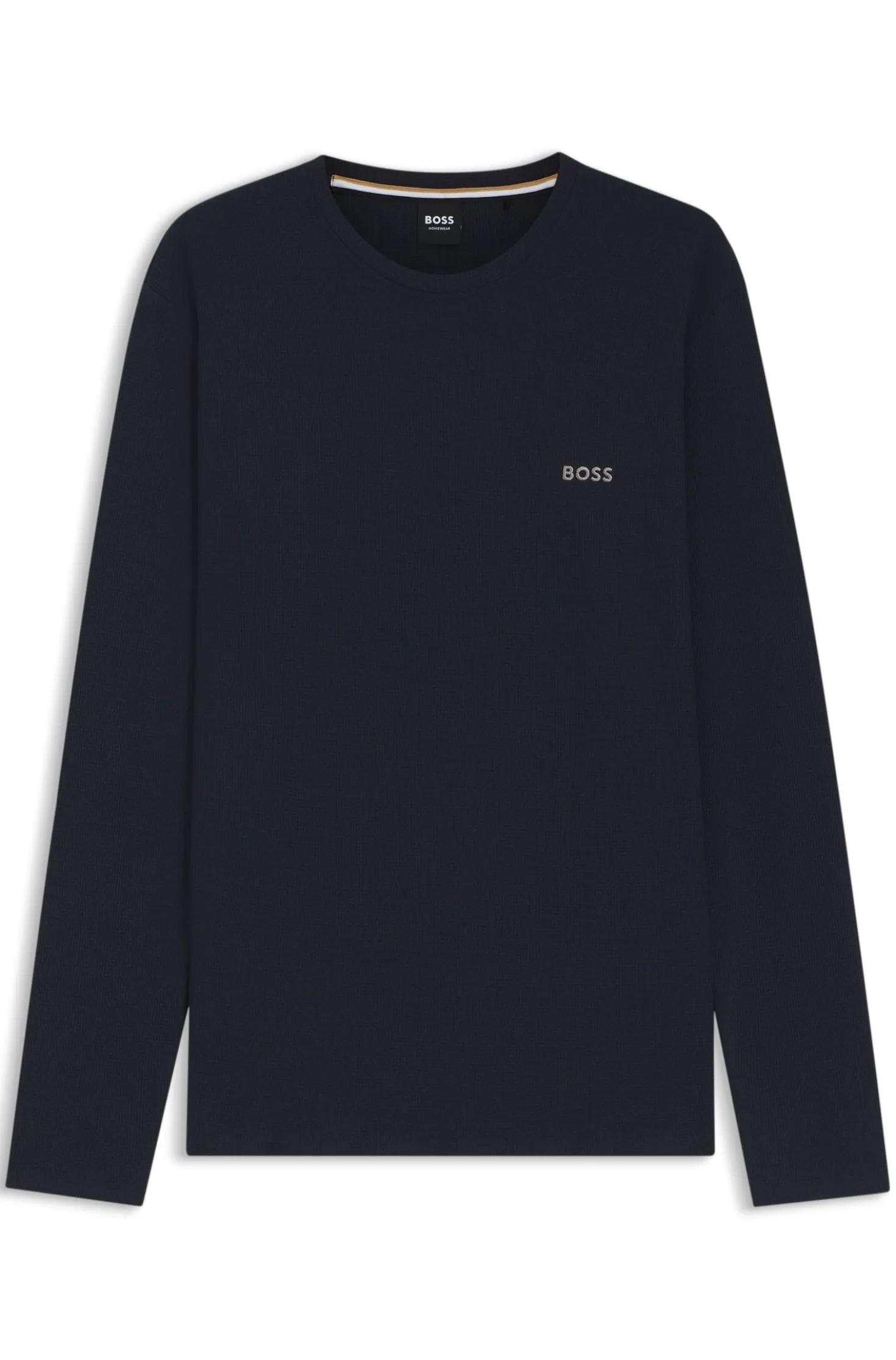 Pyjama-T-Shirt aus Ottoman-Jersey mit Logo-Stickerei