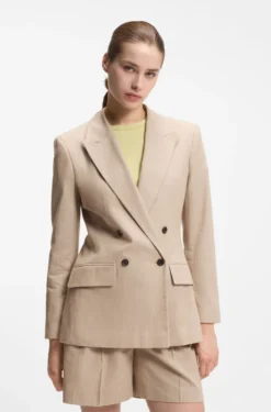 Regular-Fit Blazer aus Baumwoll-Mix mit Nadelstreifen