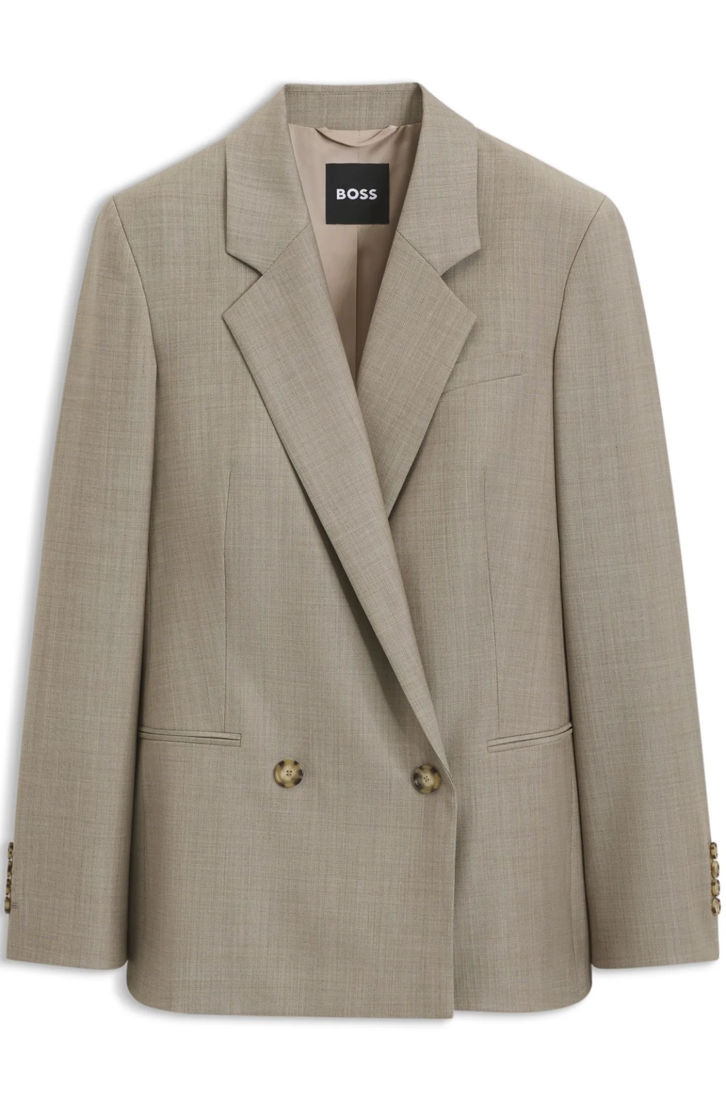 Regular-Fit Blazer aus italienischer Schurwolle mit Stretch-Anteil