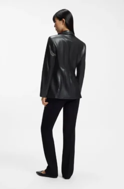 Regular-Fit Blazer aus Kunstleder