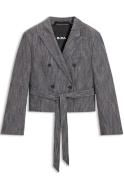 Regular-Fit Blazer aus meliertem Denim