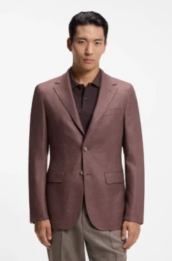 Regular-Fit Blazer aus Schurwolle mit Seidenanteil