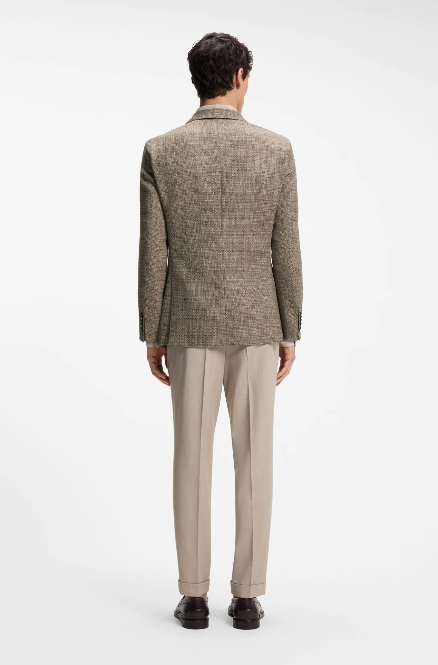 Regular-Fit Blazer aus Seide und Schurwolle