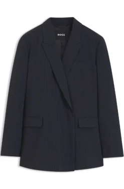 Regular-Fit Blazer aus Stretch-Crêpe mit Nadelstreifen