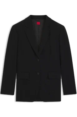 Regular-Fit Blazer aus Stretch-Crêpe