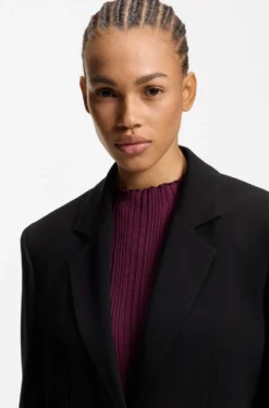 Regular-Fit Blazer aus Stretch-Crêpe