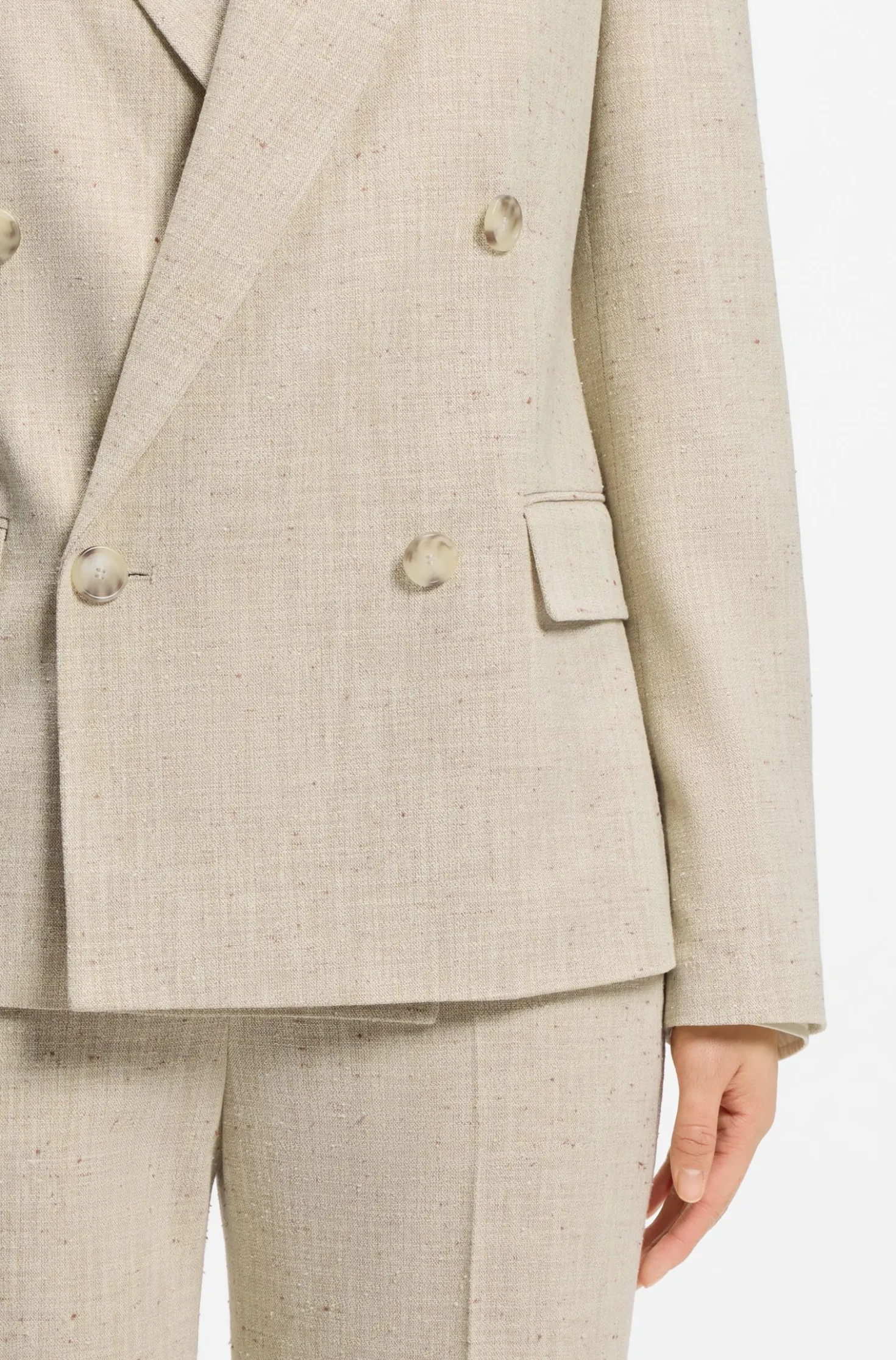 Regular-Fit Blazer aus strukturiertem Slub-Gewebe