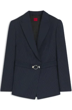 Regular-Fit Blazer mit Gürtel mit Schließe
