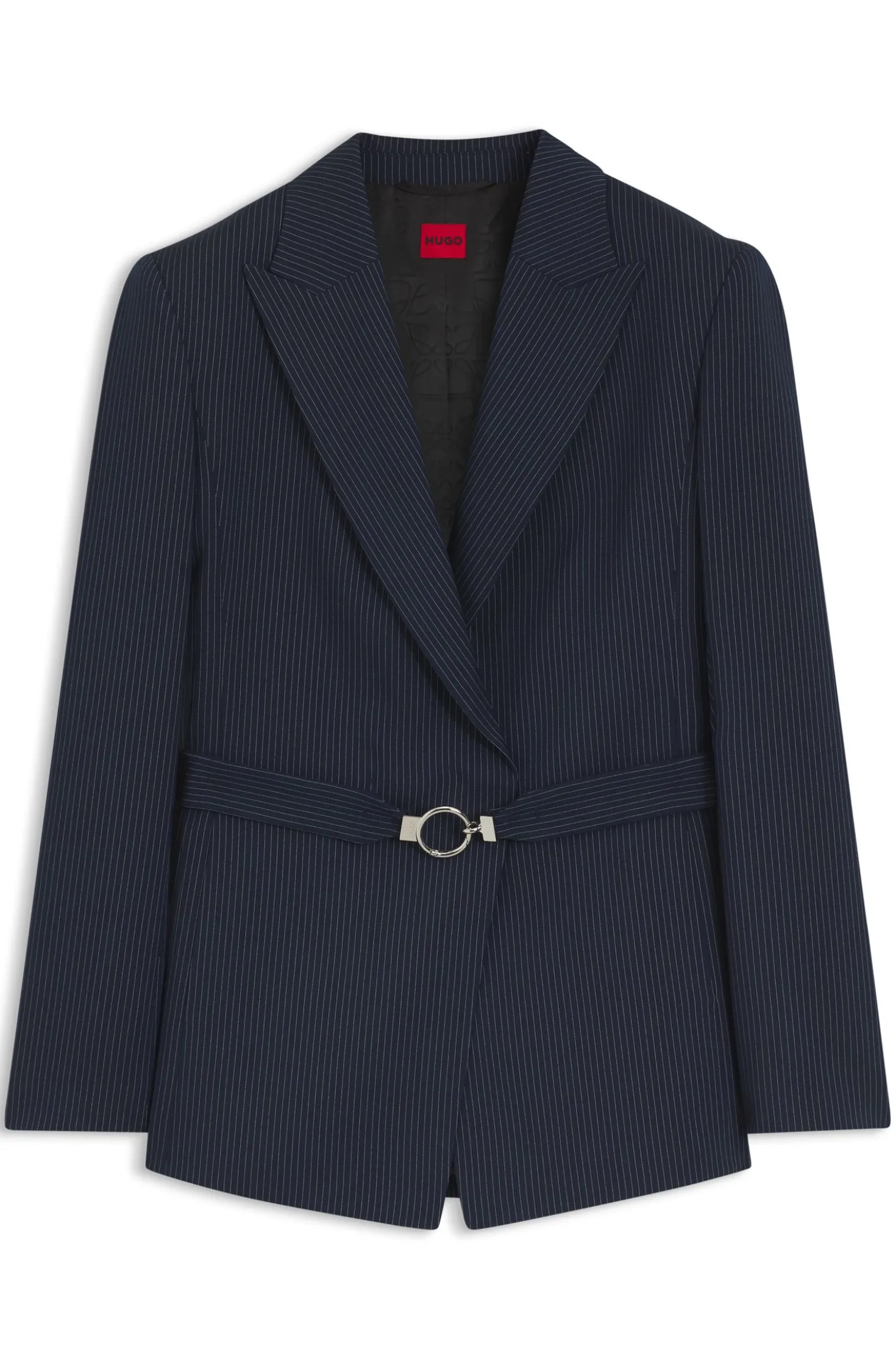 Regular-Fit Blazer mit Gürtel mit Schließe