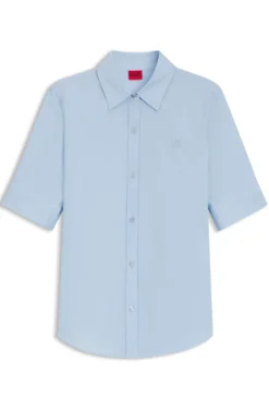Regular-Fit Bluse aus leichtem Baumwoll-Canvas