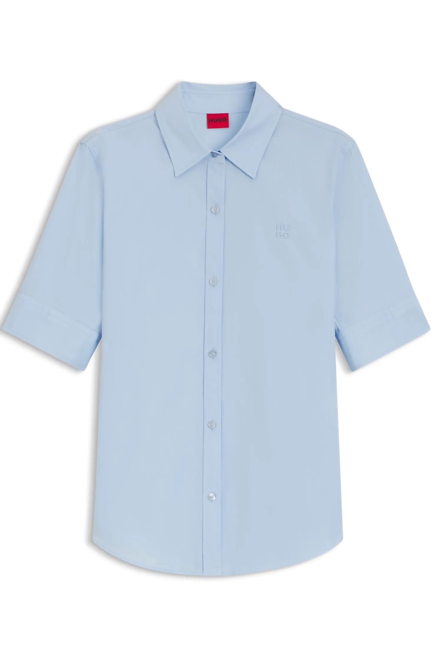 Regular-Fit Bluse aus leichtem Baumwoll-Canvas