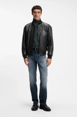 Regular-Fit Bomberjacke aus Nappaleder