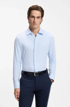 Regular-Fit Business-Hemd aus Stretch-Jersey
