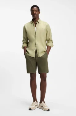 Regular-Fit Button-Down-Hemd aus Leinen