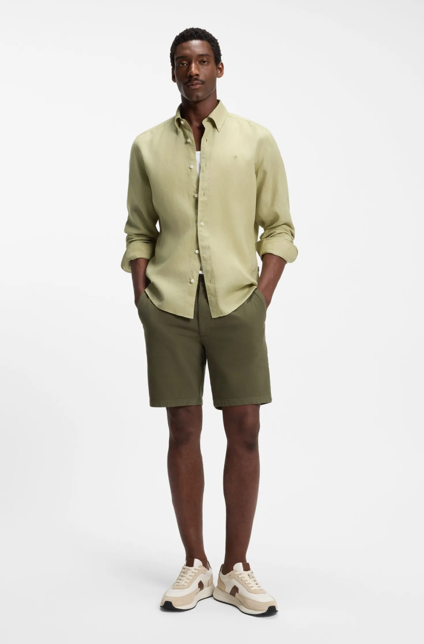 Regular-Fit Button-Down-Hemd aus Leinen