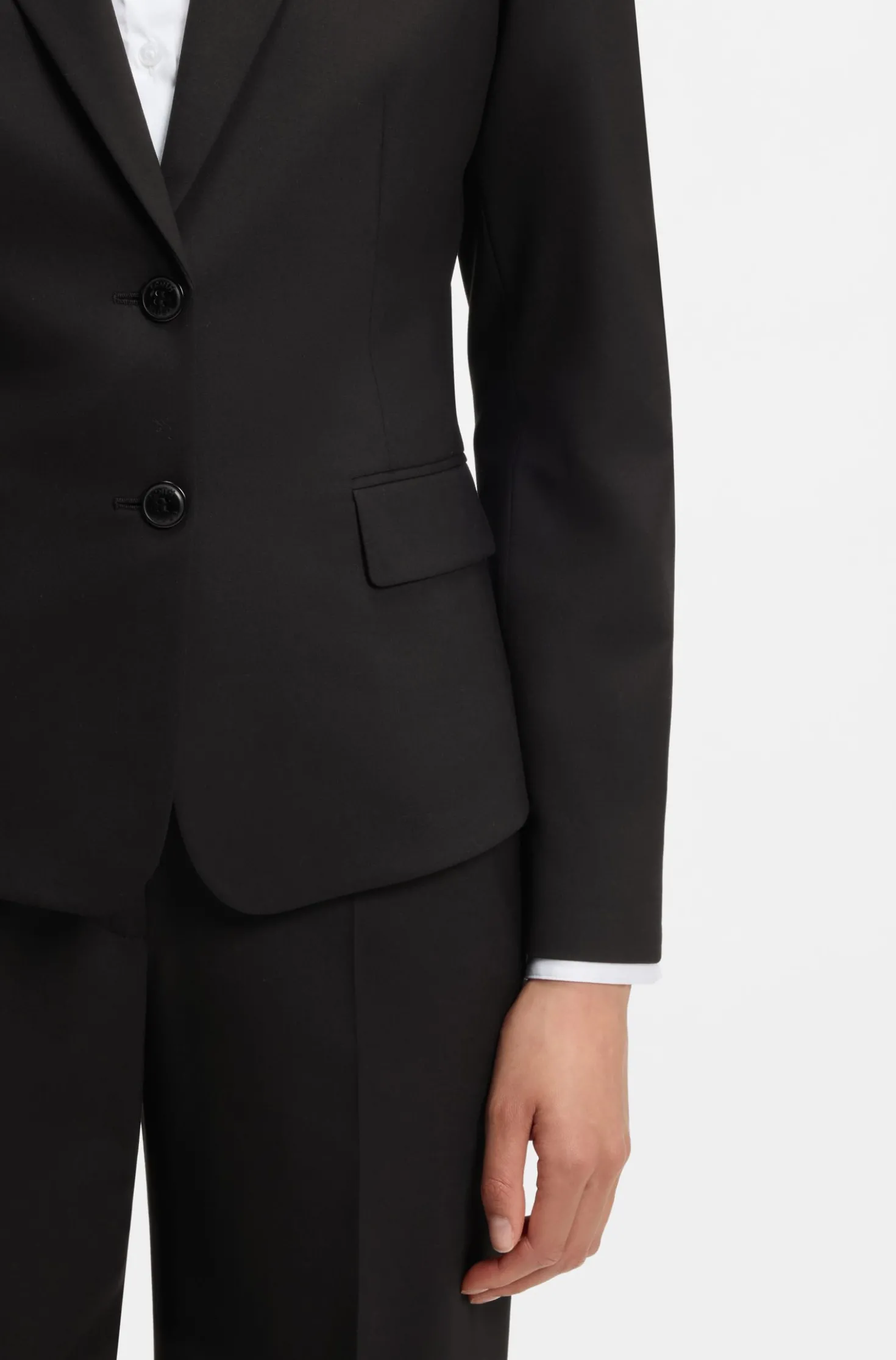 Regular-Fit Ein-Knopf-Blazer aus Stretch-Flanell