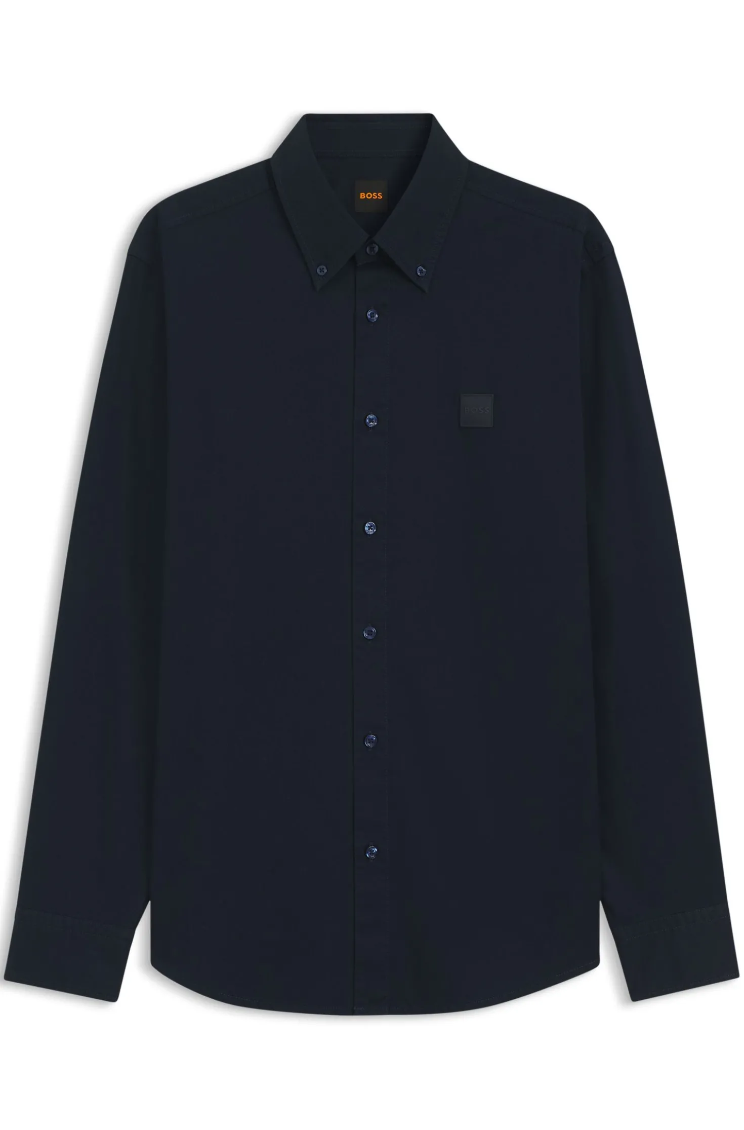 Regular-Fit Hemd aus Baumwoll-Twill mit Button-Down-Kragen
