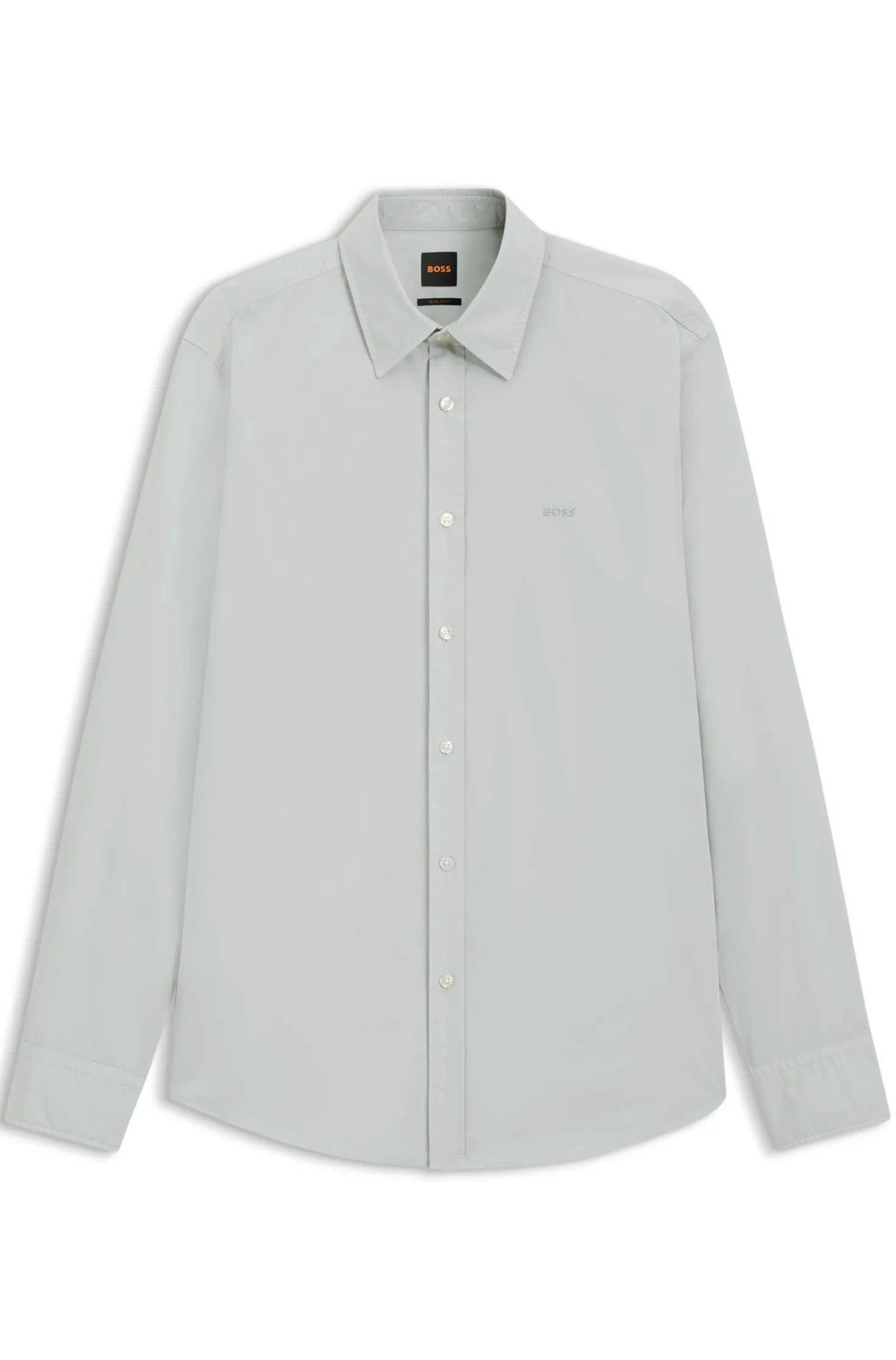 Regular-Fit Hemd aus Baumwoll-Popeline mit gesticktem Logo