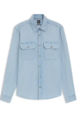 Regular-Fit Hemd aus indigo Denim
