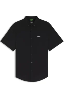 Regular-Fit Hemd aus knitterfreiem Baumwoll-Jersey