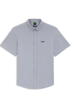 Regular-Fit Hemd aus knitterfreiem Baumwoll-Jersey
