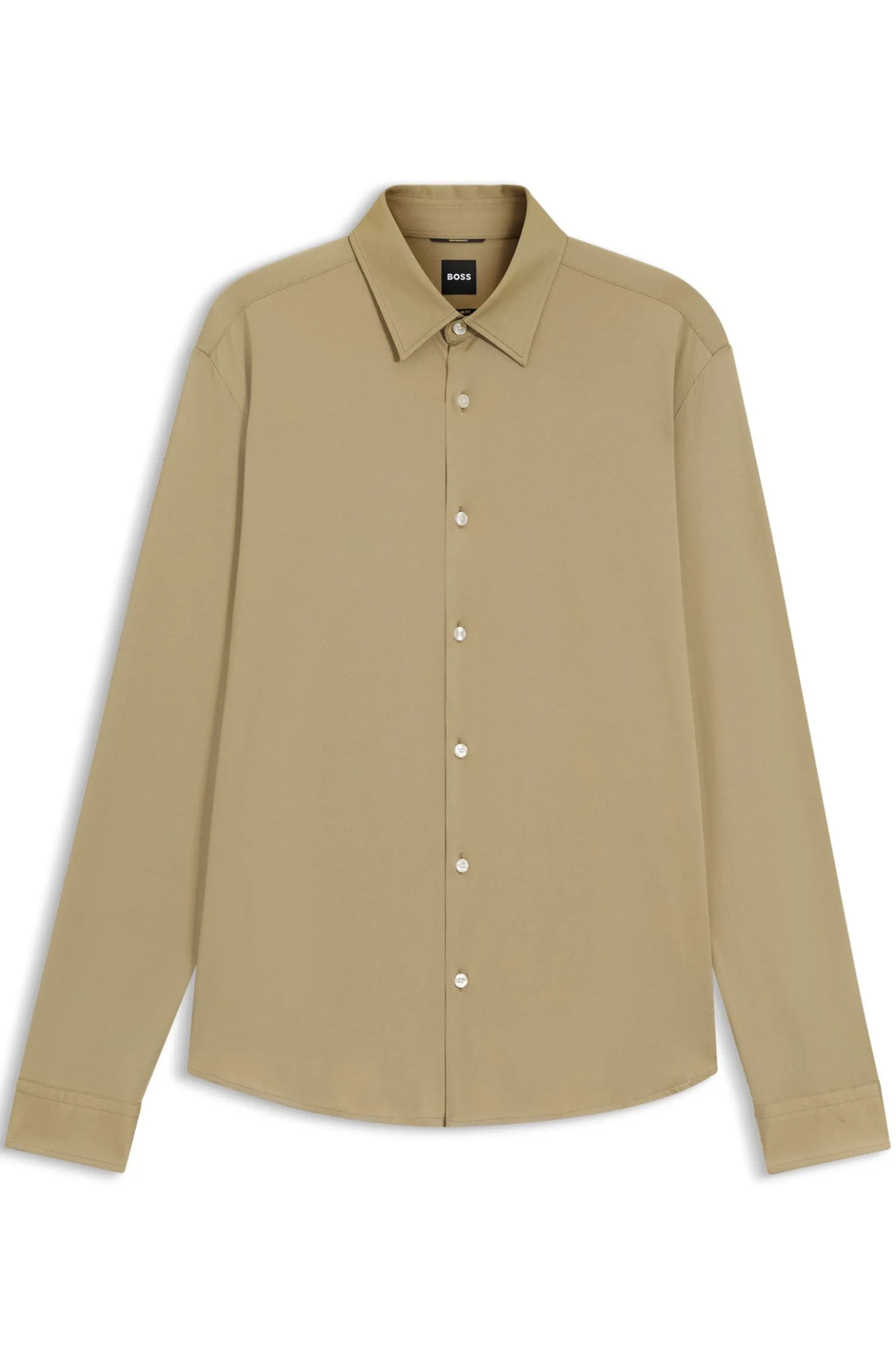 Regular-Fit Hemd aus Performance-Stretch-Jersey mit Oxford-Struktur