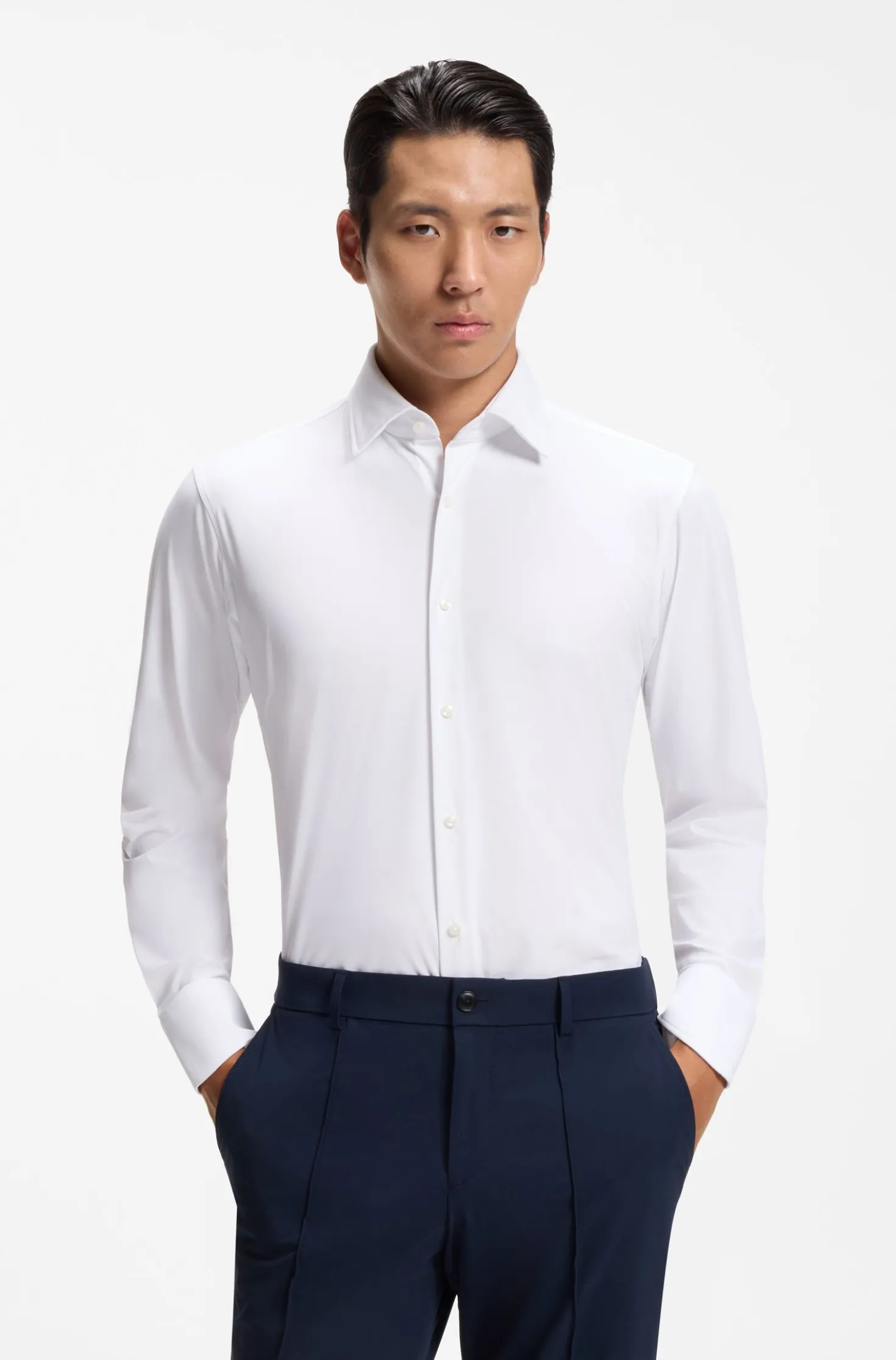 Regular-Fit Hemd aus Performance-Stretch-Jersey