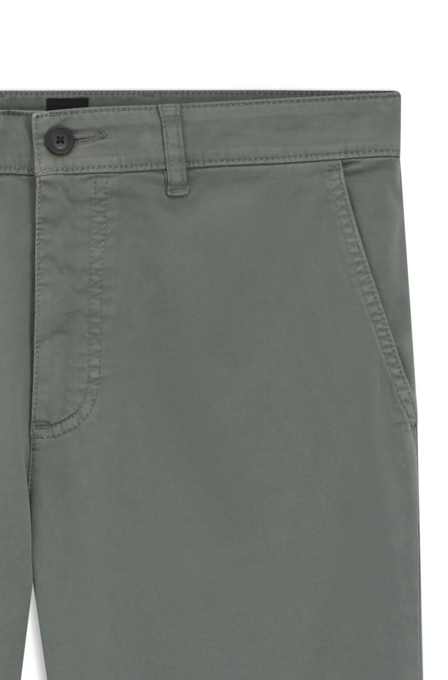 Regular-Fit Hose aus elastischem Baumwoll-Satin